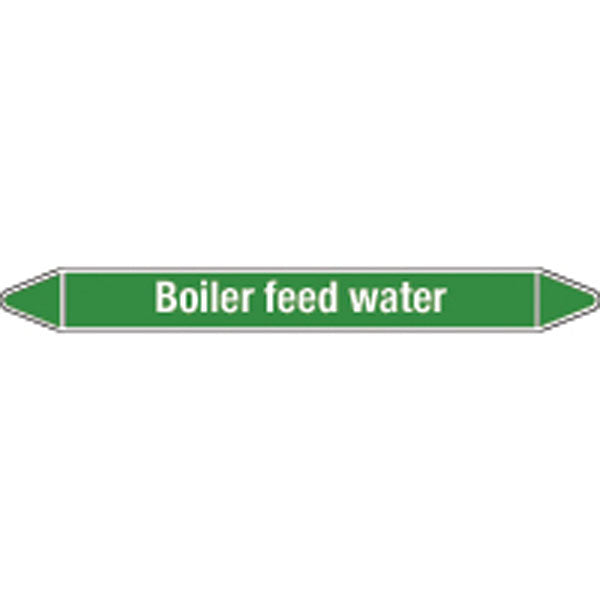 N008693 Brady White on Green Boiler feed water Clp Pipe Marker On Card