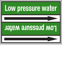 N008724 Brady White on Green Low pressure water Clp Pipe Marker On Roll