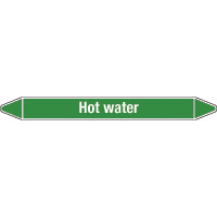 N008741 Brady White on Green Hot water Clp Pipe Marker On Roll