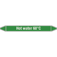 N008768 Brady White on Green Hot water 60C Clp Pipe Marker On Roll