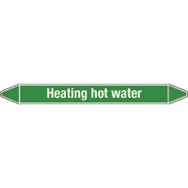 N008815 Brady White on Green Heating hot water Clp Pipe Marker On Roll