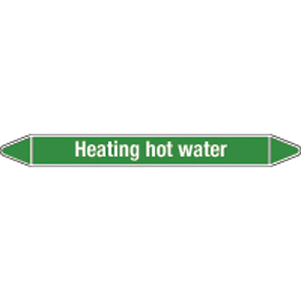 N008812 Brady White on Green Heating hot water Clp Pipe Marker On Roll