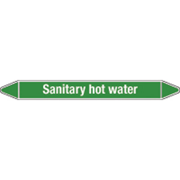N008859 Brady White on Green Seondary hot water Clp Pipe Marker On Roll