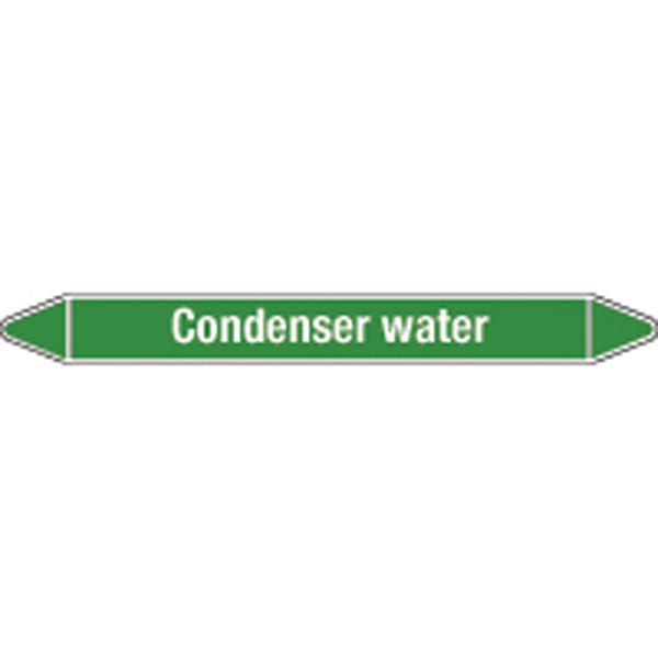 N008891 Brady White on Green Condenser water Clp Pipe Marker On Card