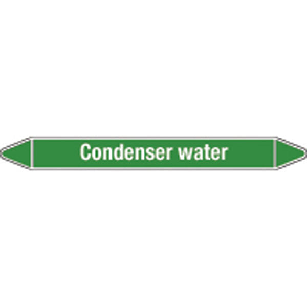 N008890 Brady White on Green Condenser water Clp Pipe Marker On Card