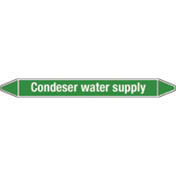 N008898 Brady White on Green Condenser water supply Clp Pipe Marker On Card