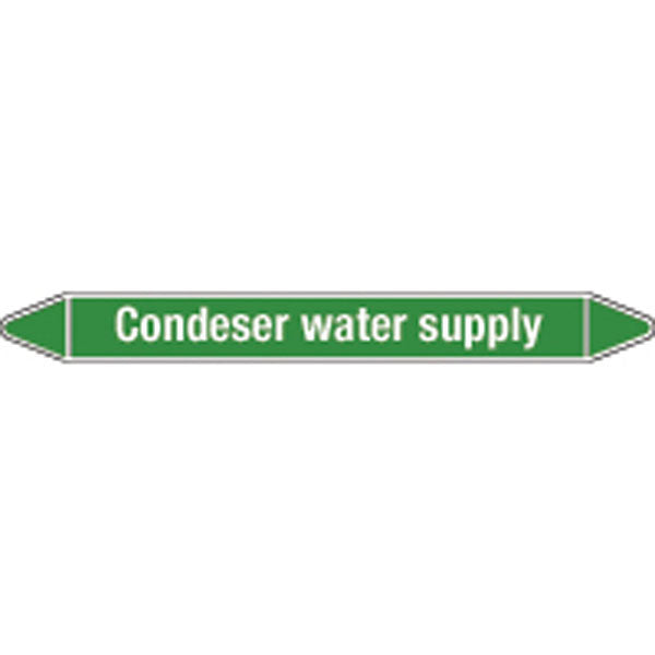 N008897 Brady White on Green Condenser water supply Clp Pipe Marker On Card