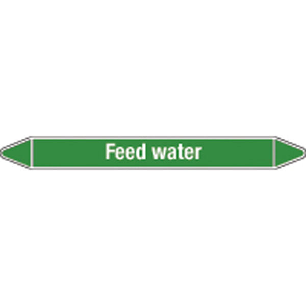 N008906 Brady White on Green Feed water Clp Pipe Marker On Card