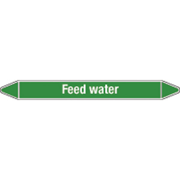 N008909 Brady White on Green Feed water Clp Pipe Marker On Card