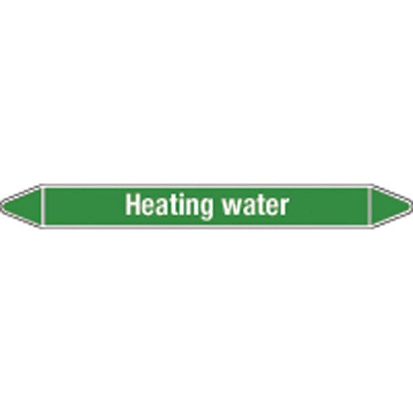 N008921 Brady White on Green Heating water Clp Pipe Marker On Roll