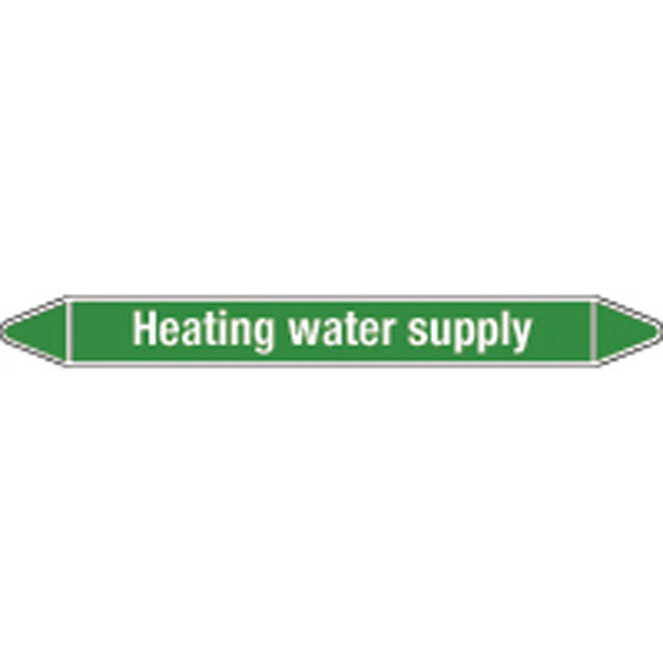 N008926 Brady White on Green Heating water supply Clp Pipe Marker On Card