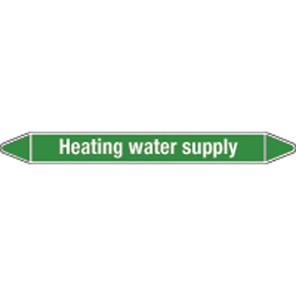 N008932 Brady White on Green Heating water supply Clp Pipe Marker On Roll