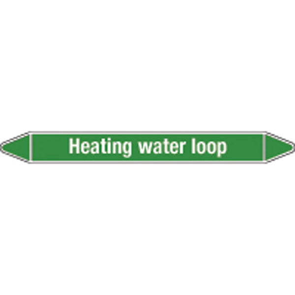 N008941 Brady White on Green Heating water loop Clp Pipe Marker On Roll