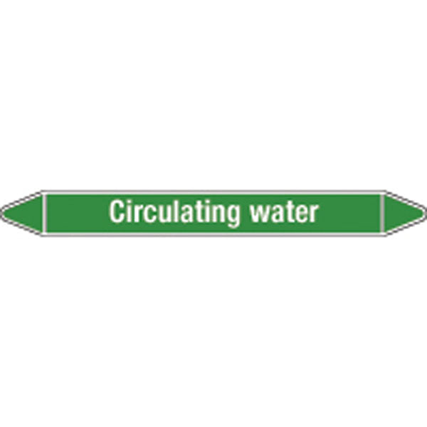 N008957 Brady White on Green Circulating water Clp Pipe Marker On Roll