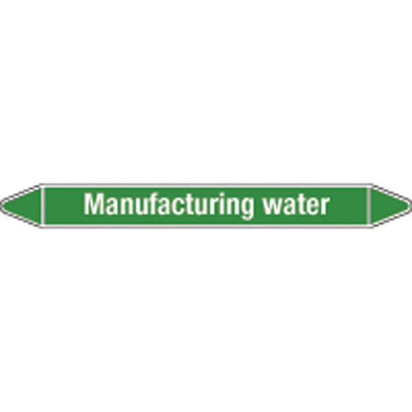 N008963 Brady White on Green Manufacturing water Clp Pipe Marker On Card