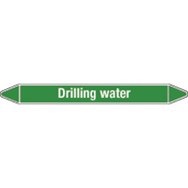 N008972 Brady White on Green Drilling water Clp Pipe Marker On Card
