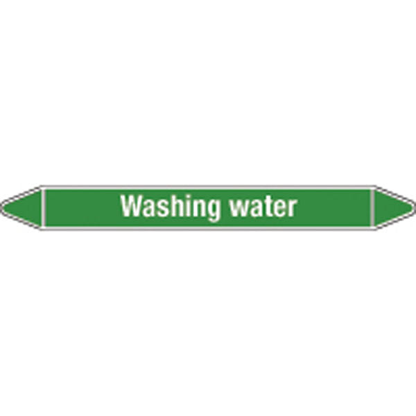 N008981 Brady White on Green Washing water Clp Pipe Marker On Card