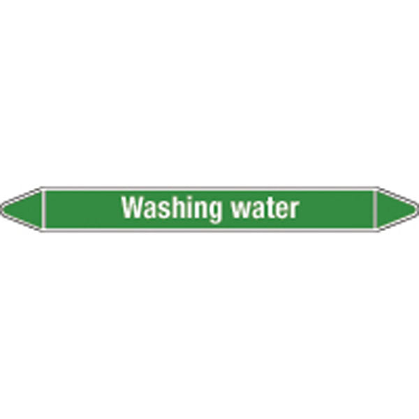 N008979 Brady White on Green Washing water Clp Pipe Marker On Card