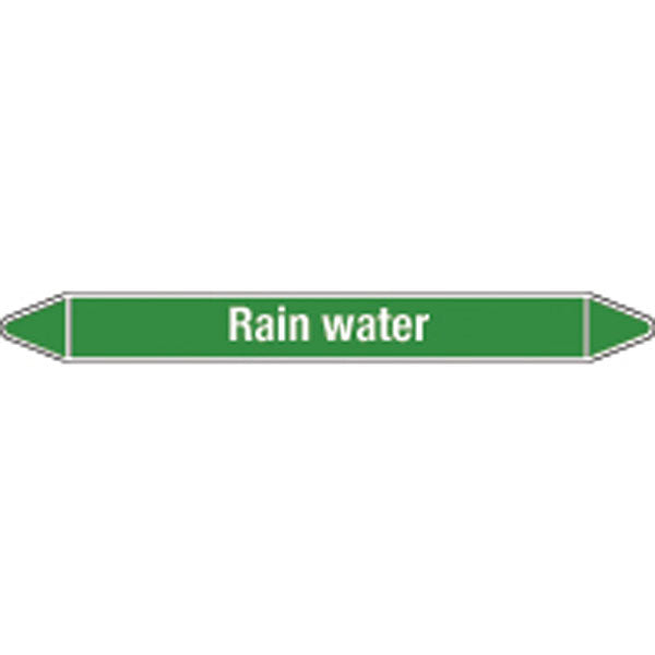 N008988 Brady White on Green Rain water Clp Pipe Marker On Card
