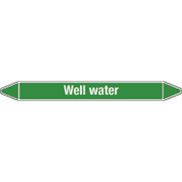 N008996 Brady White on Green Well water Clp Pipe Marker On Card