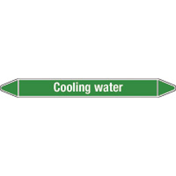 N009008 Brady White on Green Cooling water Clp Pipe Marker On Card