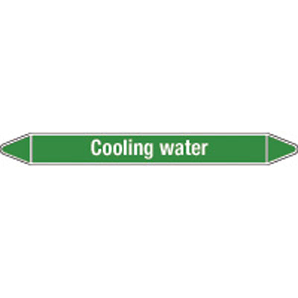 N009011 Brady White on Green Cooling water Clp Pipe Marker On Roll
