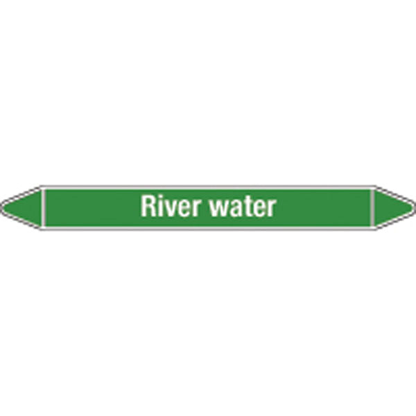 N009023 Brady White on Green River water Clp Pipe Marker On Card