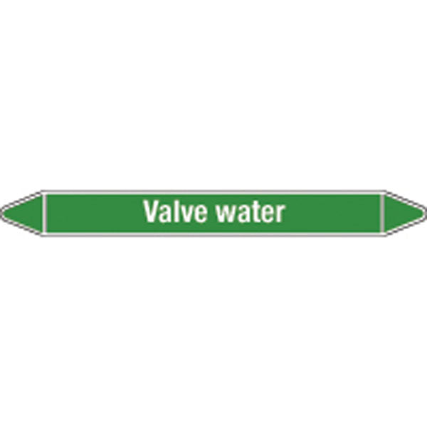 N009033 Brady White on Green Valve water Clp Pipe Marker On Card