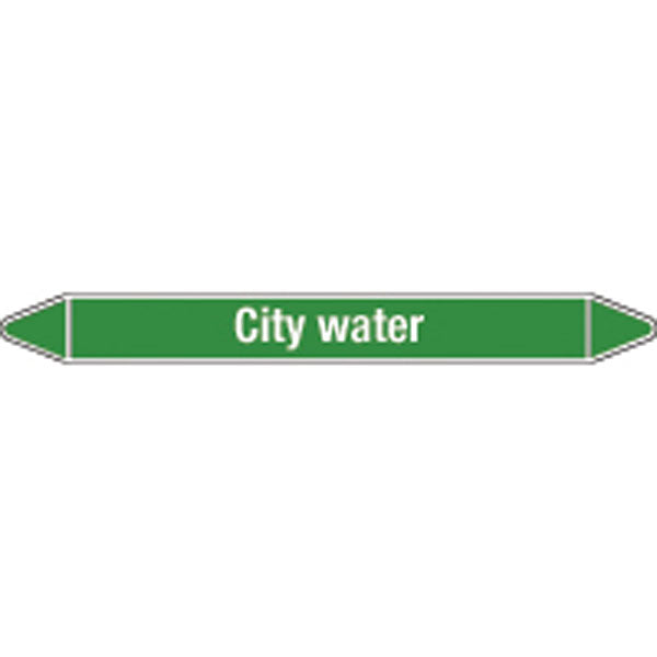 N009042 Brady White on Green City water Clp Pipe Marker On Card