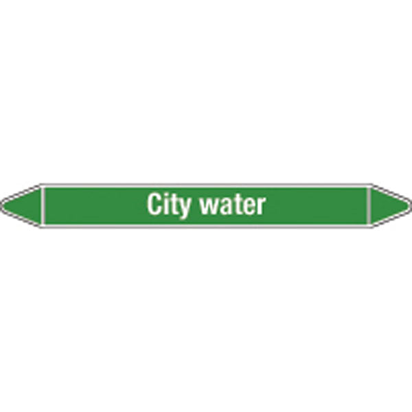 N009041 Brady White on Green City water Clp Pipe Marker On Card
