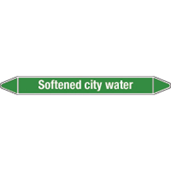 N009057 Brady White on Green Softened city water Clp Pipe Marker On Roll