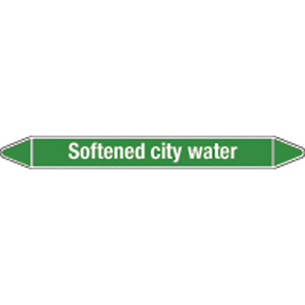 N009056 Brady White on Green Softened city water Clp Pipe Marker On Roll