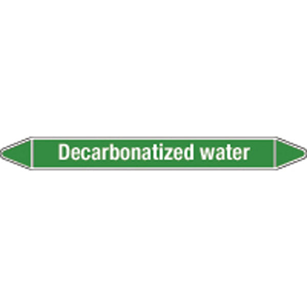 N009061 Brady White on Green Decarbonatized water Clp Pipe Marker On Card
