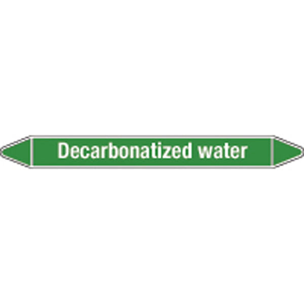 N009063 Brady White on Green Decarbonatized water Clp Pipe Marker On Roll