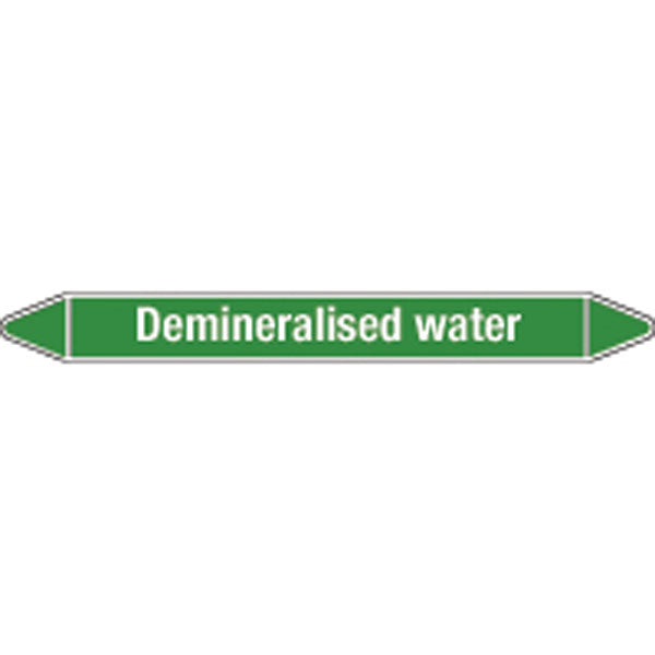N009078 Brady White on Green Demineralised water Clp Pipe Marker On Card