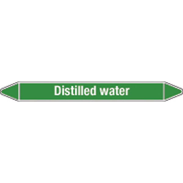 N009100 Brady White on Green Distilled water Clp Pipe Marker On Roll