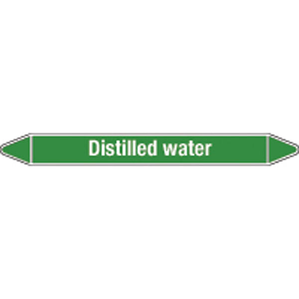 N009101 Brady White on Green Distilled water Clp Pipe Marker On Roll