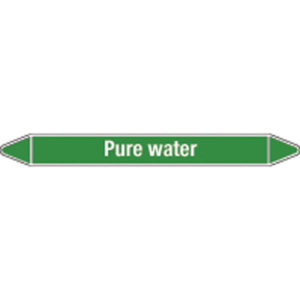 N009129 Brady White on Green Pure water Clp Pipe Marker On Roll