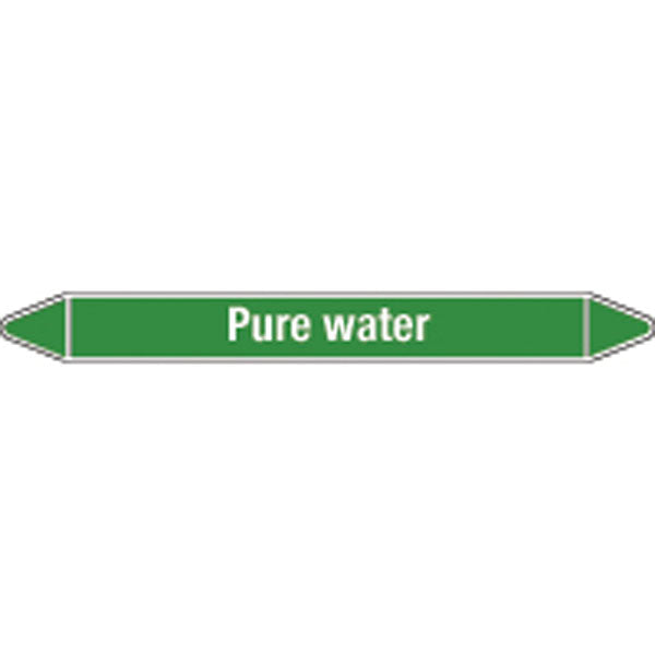N009127 Brady White on Green Pure water Clp Pipe Marker On Roll