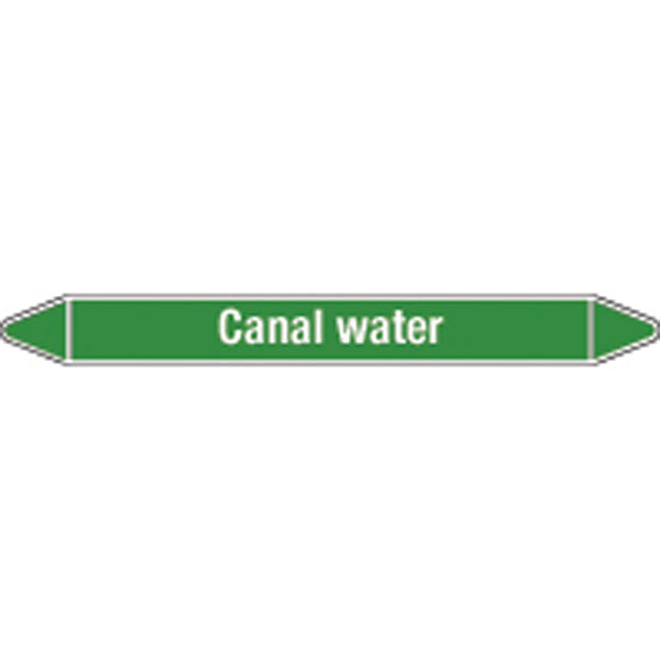 N009142 Brady White on Green Canal water Clp Pipe Marker On Card