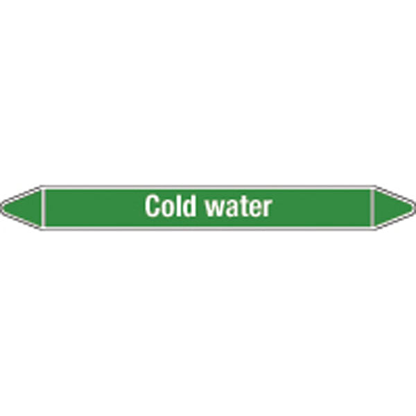 N009151 Brady White on Green Cold water Clp Pipe Marker On Card