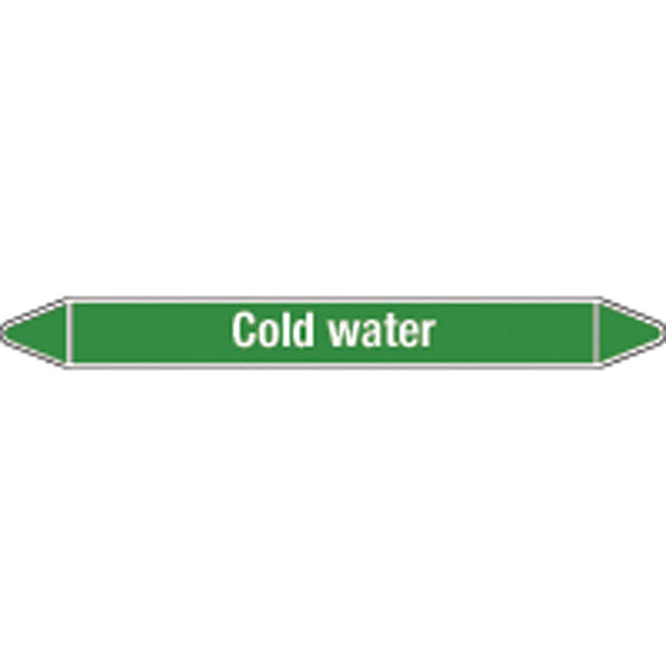 N009153 Brady White on Green Cold water Clp Pipe Marker On Roll