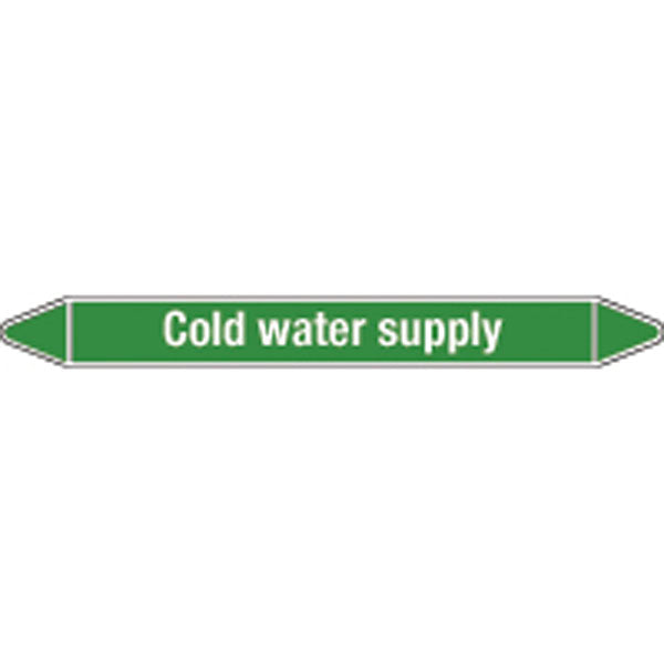 N009166 Brady White on Green Cold water supply Clp Pipe Marker On Roll