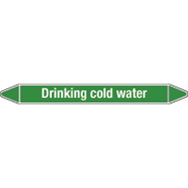 N009168 Brady White on Green Drinking cold water Clp Pipe Marker On Card