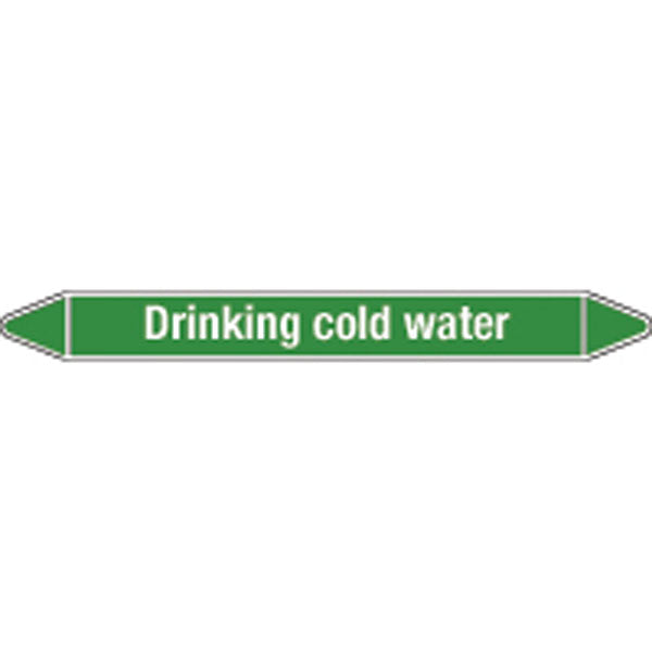 N009171 Brady White on Green Drinking cold water Clp Pipe Marker On Roll