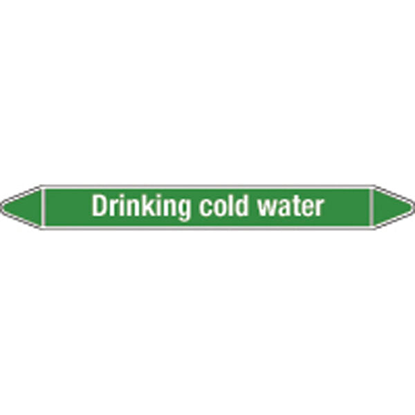 N009173 Brady White on Green Drinking cold water Clp Pipe Marker On Roll