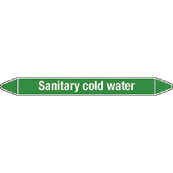 N009189 Brady White on Green Sanitary cold water Clp Pipe Marker On Roll