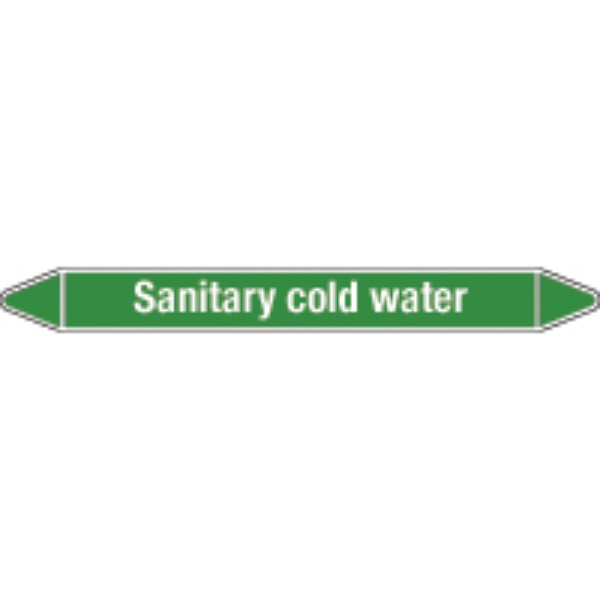 N009191 Brady White on Green Sanitary cold water Clp Pipe Marker On Roll