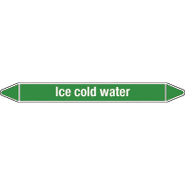 N009194 Brady White on Green Ice-cold water Clp Pipe Marker On Card