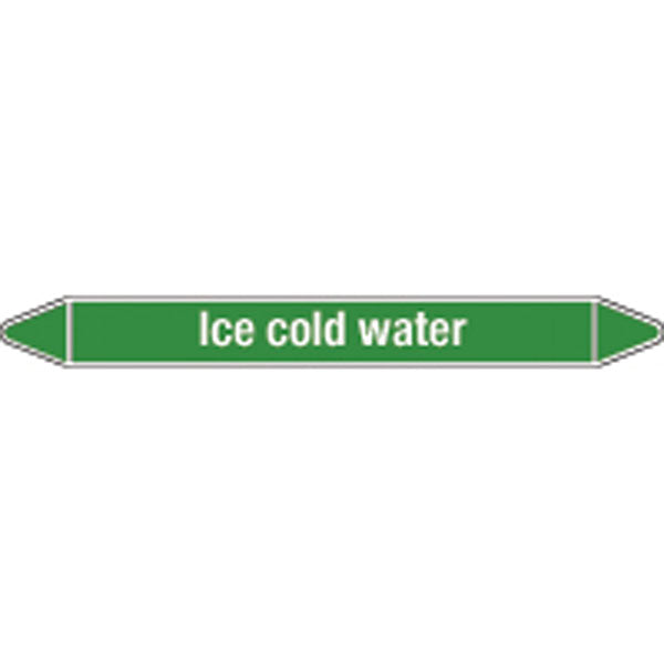 N009198 Brady White on Green Ice-cold water Clp Pipe Marker On Roll